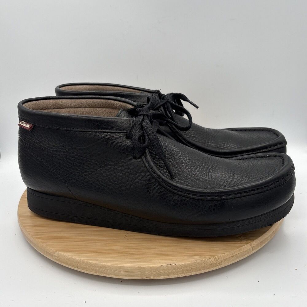 Clarks Stinson Hi Leather Chukka Boot Mens Size 13M Black Lace-Up Casual